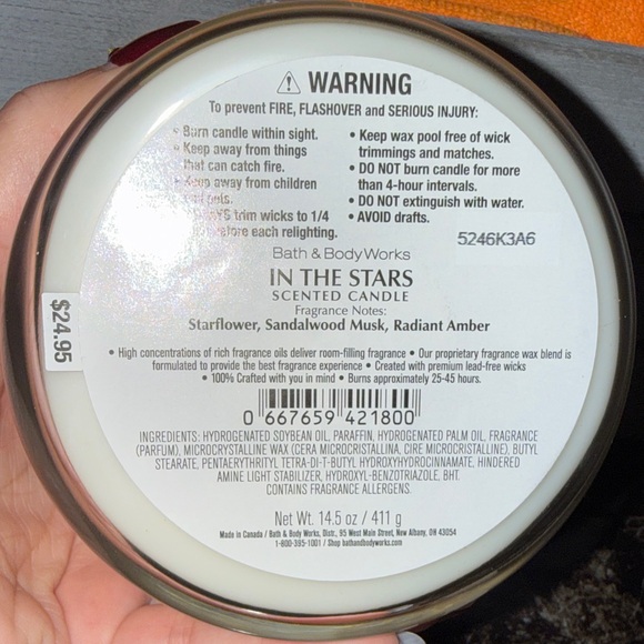 Bath & Body Works In The Stars Candle - Gold and White - Picture 3 of 3